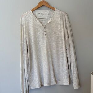 John Varvatos Off-White Long Sleeve Henley Shirt